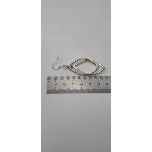 Sterling Silver Double Loop Style Large Earrings A1811 - Picture 4 of 5